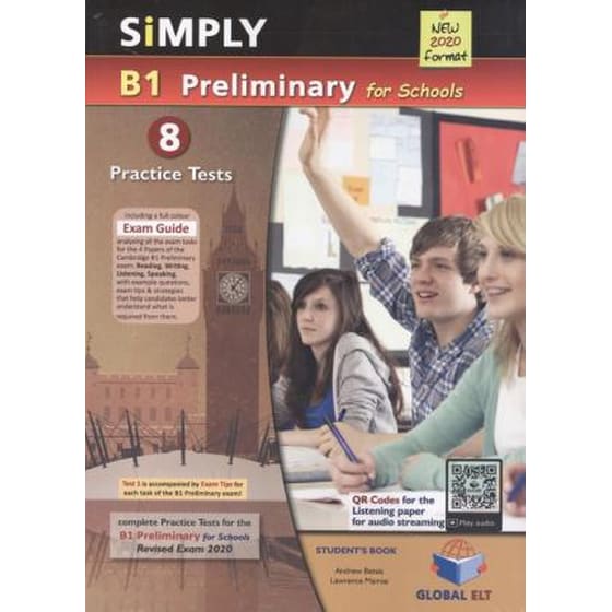 Simply B1 Preliminary for Schools Self Study 8 Practice Tests 2020 image 0