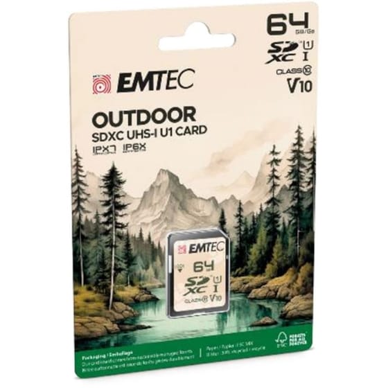 Κάρτα Μνήμης Emtec MicroSDXC UHS-I U1 V10 Outdoor 64GB image 0