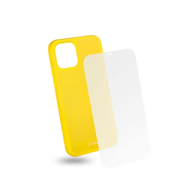 EGOBOO Θήκη Προστασία οθόνης Apple iPhone 12 Pro Max - Egoboo Tempered Glass + Case Rubber TPU - Lime