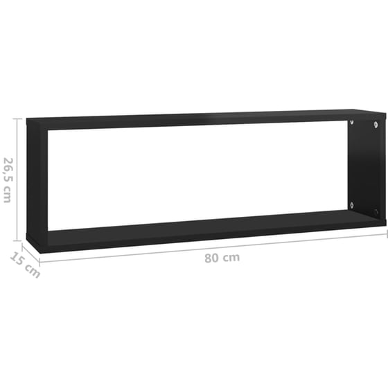 Ράφια VidaXL από Μοριοσανίδα Σετ 4 Τμχ 80x15 cm - Μαύρα image 9