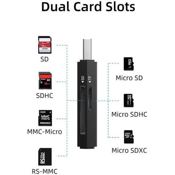 Card reader Cabletime CT-ASD3-PB USB 3.0 με 2 θύρες - Μαύρο image 3