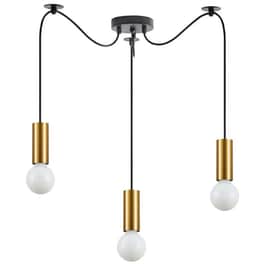 Φωτιστικό Οροφής Τρίφωτο Homelighting Adept Tube 77-8569 Μεταλλικό - Μαύρο/Χρυσό