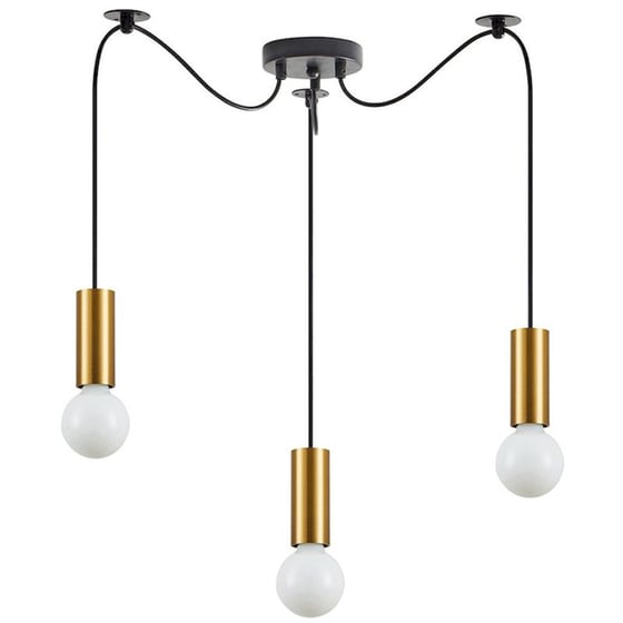 Φωτιστικό Οροφής Τρίφωτο Homelighting Adept Tube 77-8569 Μεταλλικό - Μαύρο/Χρυσό image 0