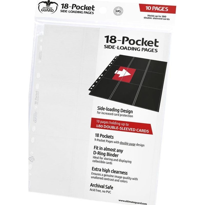 ULTIMATE GUARD Ultimate Guard 18-pocket Σελίδες Αποθήκευσης Καρτών Λευκό 10 Τμχ