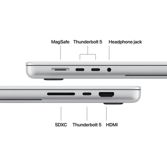 Apple Macbook Pro with PROLED XDR Touch 16" M5 Max Chip (Apple M5 Max 18 Cores/36GB/2TB SSD/32 Cores GPU/macOS) Silver image 6