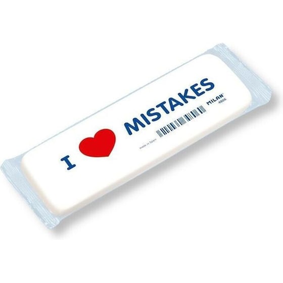 Γόμα Milan Μεγάλη Λευκή I Love Mistakes image 0