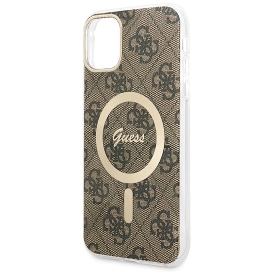 Guess  Quot;4g Logo Collection Quot; Magsafe Ring Stand Hard Case Θήκη Προστασίας Από Σκληρό Πλαστικό – Iphone 11 (καφε – Guhmn61h4stw) image 2