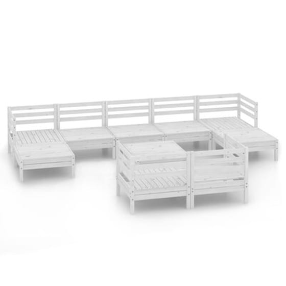 Vidaxl Σαλόνι Κήπου Σετ 10 Τεμαχίων Λευκό Από Μασίφ Ξύλο Πεύκου image 2