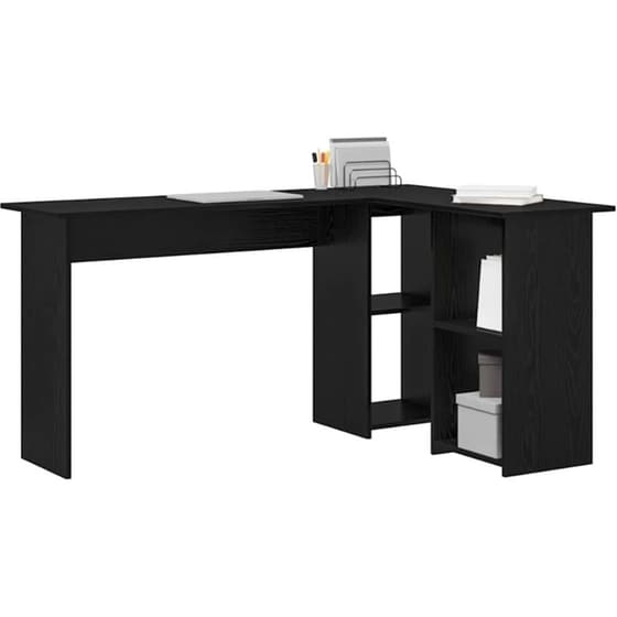Γραφείο VidaXL από Επεξεργασμένο Ξύλο 142x102x73 cm - Μαύρη Οξιά image 2