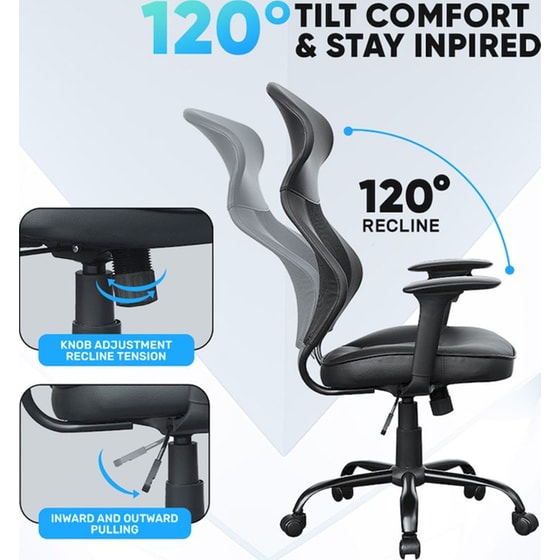 Gaming Καρέκλα Armaggeddon Flexion Air από Δερματίνη - Μαύρη image 3