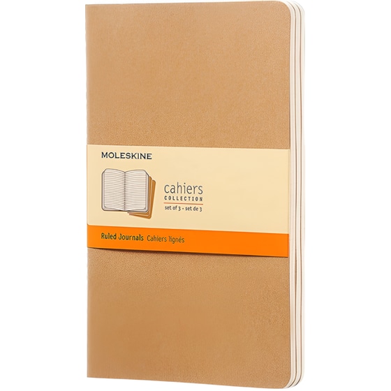 Σημειωματάριο Moleskine Cahier Journal Ριγέ Kraft Large (3 Τεμάχια) image 0