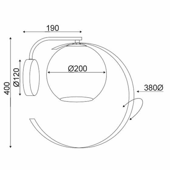 Απλίκα Τοίχου Aca Iparelle Dcr17501w Μεταλλική  38x29x40 cm - Χρυσή/Λευκή image 2