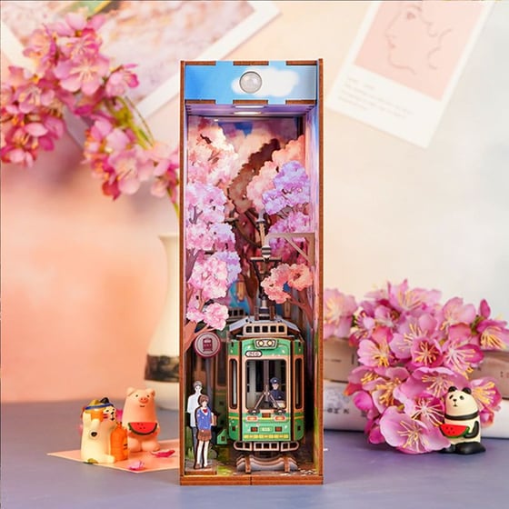 DIY 3D Puzzle Book Nook Kit Βιβλιοστάτης - Sakura's Travel image 9