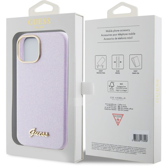 Guess Glitter Full Wrapped Glossy Case With Vintage Script Logo Θήκη Προστασίας Από Σιλικόνη – Iphone 15 (glitter Lilac –  Guhcp15spgmcsl) image 7