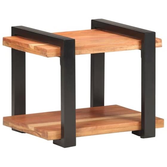 Κομοδίνο Vidaxl Από Μασίφ Ξύλο Ακακίας 50x40x40 cm - Καφέ Μαύρο image 1