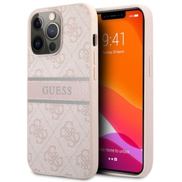Θήκη Apple iPhone 13 Pro Max - Guess 4G Logo Collection Printed Stripe - Ροζ