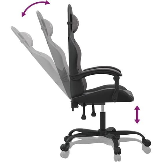 Καρέκλα Gaming VIDAXL 3143894 από Τεχνητό Δέρμα - Γκρι image 4