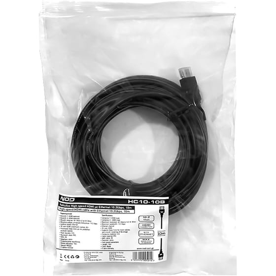 NOD Καλώδιο HDMI HC10-10B 1x HDMI Male σε 1x HDMI Male 10 m Μαύρο image 1
