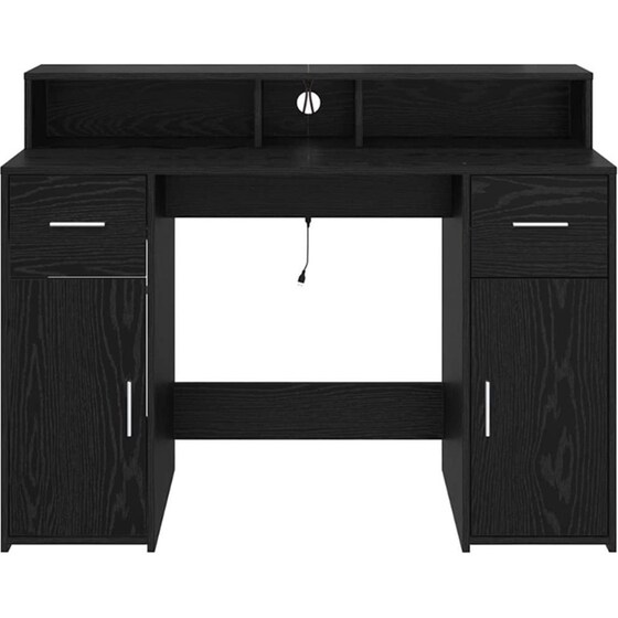 Γραφείο VidaXL από Επεξεργασμένο Ξύλο 120x55x91 cm - Μαύρη Δρυς image 5