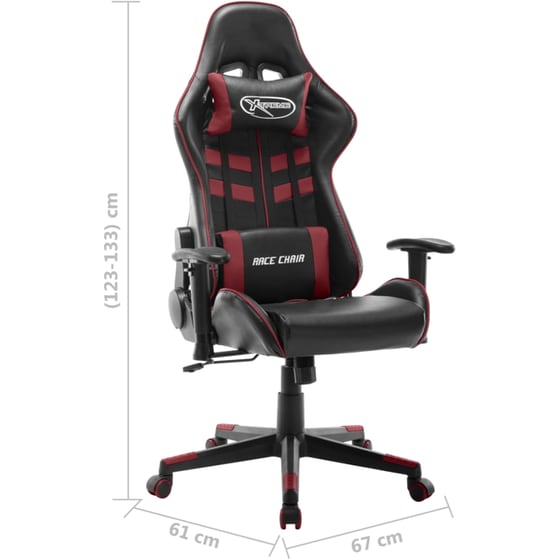 Καρέκλα Gaming VidaXL από Τεχνητό Δέρμα - Μαύρη/Μπορντό image 7