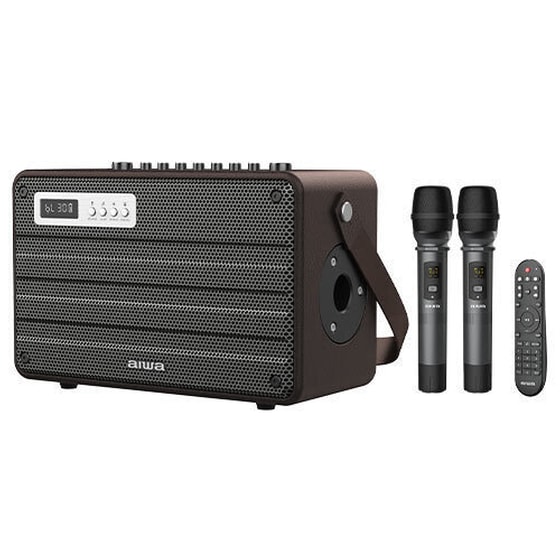 Party Speaker Aiwa MIX420 100W Karaoke με Ασύρματα Μικρόφωνα - Καφέ image 2