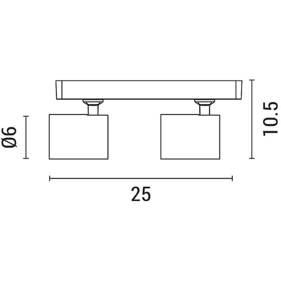 Σποτ Δίφωτο Eurolamp 144-60004 από Αλουμίνιο - Μαύρο image 1