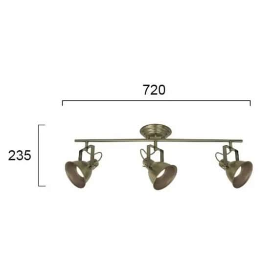 Σποτ Τρίφωτο Viokef Praga 4166600 Μεταλλικό - Μπρονζέ image 1