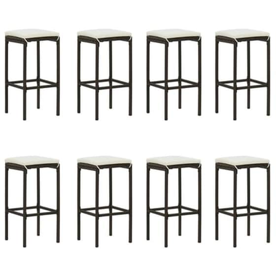 Vidaxl Σετ Επίπλων Μπαρ Κήπου 9 Τεμ. Καφέ Συνθετικό Ρατάν Με Μαξιλάρια image 2