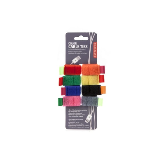 Διαχειριστής Καλωδίων Kikkerland Velcro Cable Ties 8τμχ Πολύχρωμο image 1