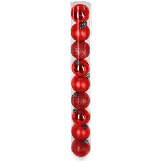 Σετ Χριστουγεννιάτικα Στολίδια Spitishop A-s Red 144820rg Πλαστικό 9 Τμχ - Μπάλα image 0