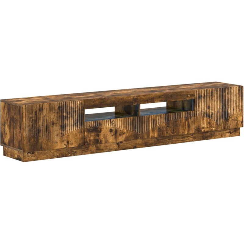 Έπιπλο Τηλεόρασης VidaXL HOORN με LED 3 τμχ 198 x 35 x 40 cm - Καπνιστή Δρυς