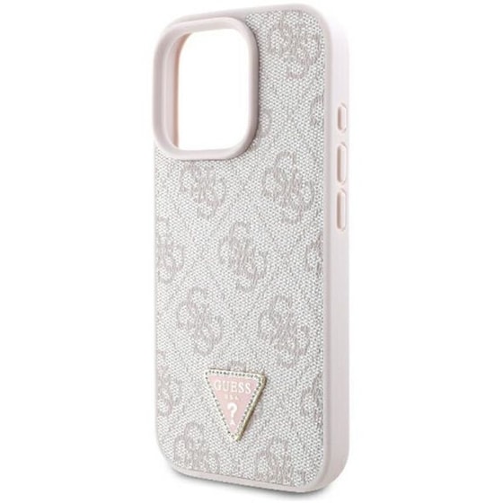 Θήκη Apple iPhone 16 Pro Guess Leather 4G Triangle - Ροζ image 1