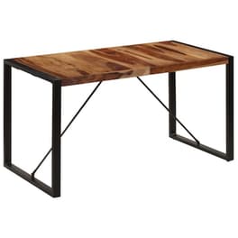 Τραπεζαρία Vidaxl από Μασίφ Ξύλο Sheesham 140x70x75 cm - Μαύρο/Καφέ