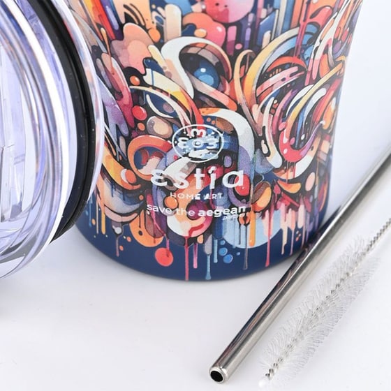 Ποτήρι Θερμός Estia με Καλαμάκι Vibrant Vortex 350ml image 3