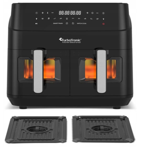 TURBOTRONIC TT-DAF6W με Διπλό Αποσπώμενο Κάδο 1600 W 9 L Μαύρο Φριτέζα Αέρος image 1