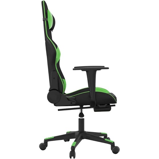 Καρέκλα Gaming VIDAXL 345525 με Υποπόδιο από Τεχνητό Δέρμα - Μαύρο image 3