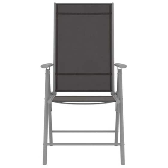 Καρέκλες Κήπου Vidaxl Πτυσσόμενες από Textilene 2 Τεμ. 54x73x107cm - Μαύρες image 4