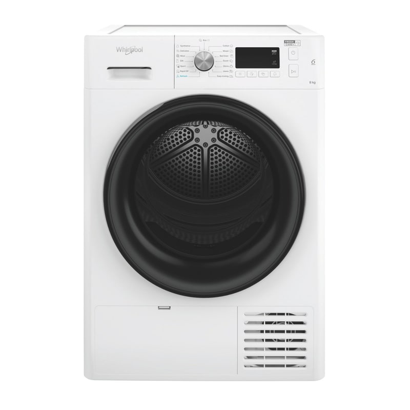 WHIRLPOOL FFTM1182BEER 8kg A++ με Αντλία Θερμότητας Λευκό Στεγνωτήριο Ρούχων