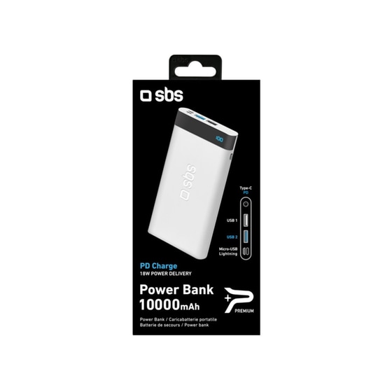 Powebank SBS PD Charge 10.000 mAh Ασημί image 2