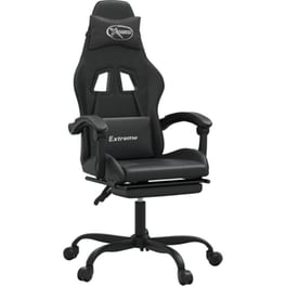 Καρέκλα Gaming VIDAXL 349611 με Υποπόδιο από Τεχνητό Δέρμα - Μαύρη