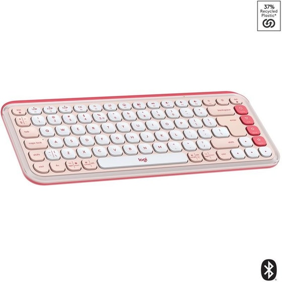 Logitech POP Icon Keys Ασύρματο Πληκτρολόγιο με Bluetooth - Ροζ (US) image 1