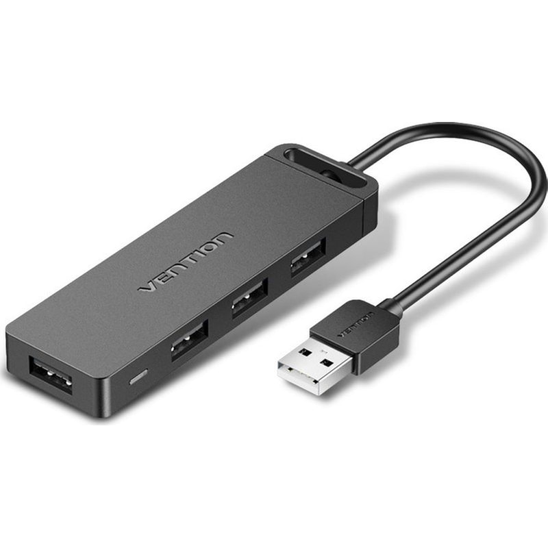 Vention Hub 4 Θυρών USB 2.0 με σύνδεση USB-A - Μαύρο