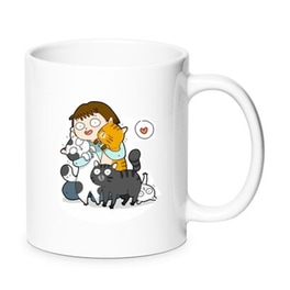 Κούπα Cats No11 Κεραμική 330 ml - Λευκό