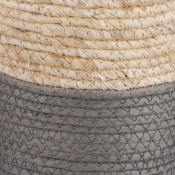 Καλάθι Αποθήκευσης Edelman 1094097 Ψάθινο Φ16x16 cm - Γκρι/Μπεζ image 2