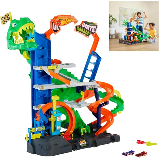 Playset Hot Wheels Απόλυτο Γκαράζ T-Rex Με Πίστα City image 1