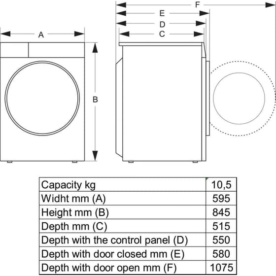 HISENSE WF5I1045BWQ 10.5 kg 1.400 Στροφές Λευκό Πλυντήριο Ρούχων image 19