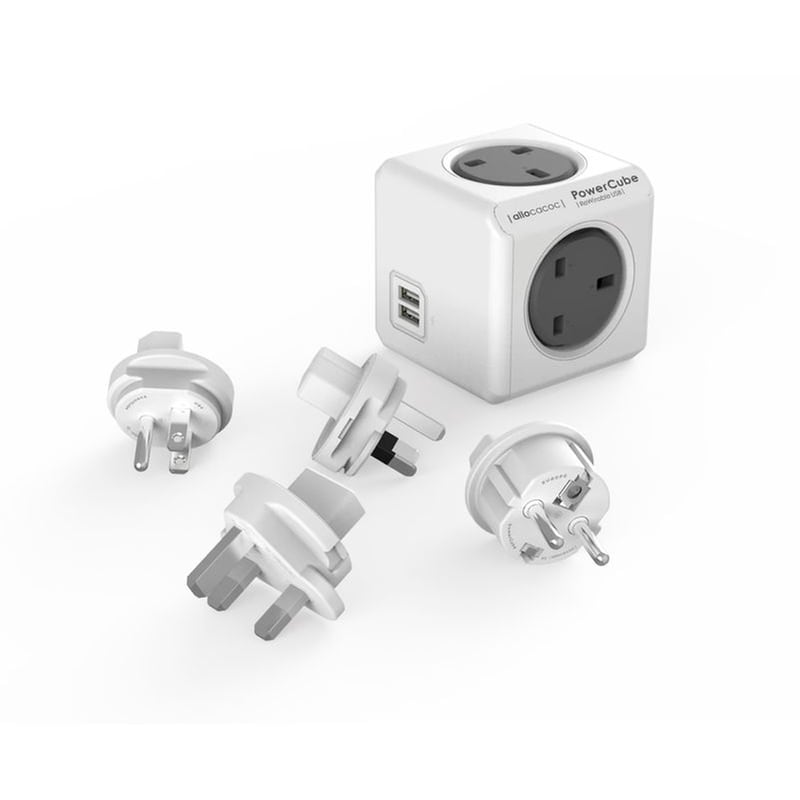 POWERCUBE ALLCC REWIR USB+4PLUGS UK GREY