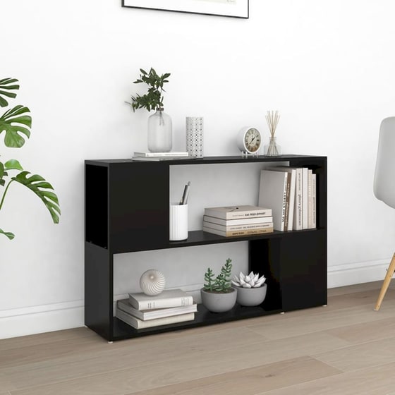 VidaXL Βιβλιοθήκη από Επεξεργασμένο Ξύλο 100x24x63 cm - Μαύρη image 2