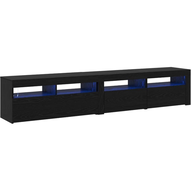 Έπιπλο Τηλεόρασης VidaXL με LED 2 τμχ 210 x 35 x 40 cm - Μαύρη Οξιά