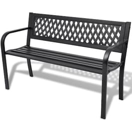Παγκάκι Κήπου VidaXL από Ατσάλι 118x50x75 cm - Μαύρο